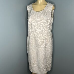 Calvin Klein beige animal print cotton dress size 14W stretch